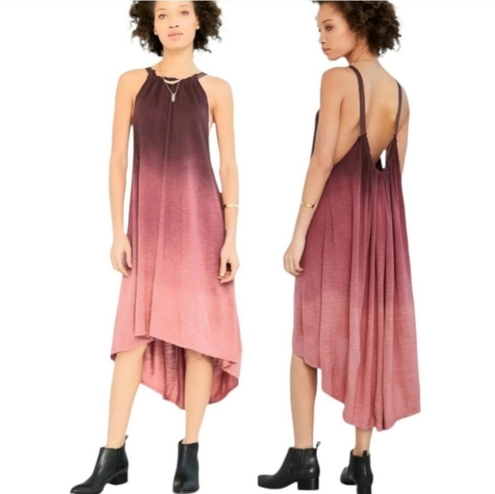 UO Ecote Hazelene High/Low Ombre Midi Dress Sz XS
